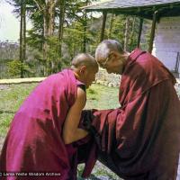 Lama and Trijang Rinpoche, Tushita, 1976