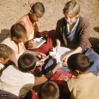 Connie teaching the MEC students, 1976