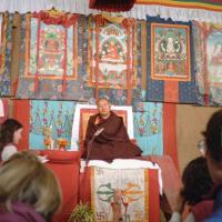 Lama giving final teaching, 1983