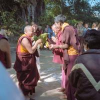 Lama arriving at Kopan, final teaching, 1983