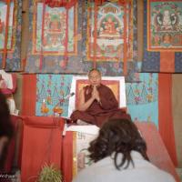 Lama giving final teaching, 1983