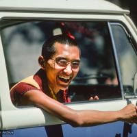 Rinpoche in the van, Lake Arrowhead, 1975