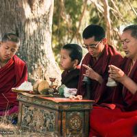 Lama and Rinpoche doing puja, 1976