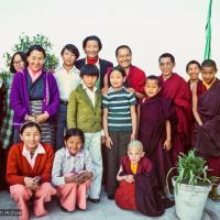 Group portrait with Jampa Trinley and family, 1976