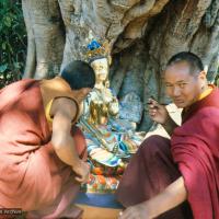 Lama painting Tara, 1976