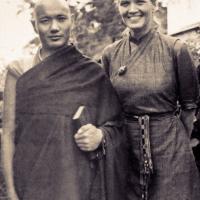Lama Yeshe with Zina Rachevsky at Altomont House, 1967