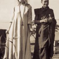 Zina Rachevsky with Lama Yeshe at Altomont House, 1967