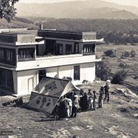 The outdoor dining tent at Kopan, 1972