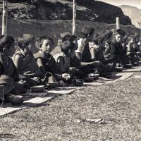 Mount Everest Centre students having lunch, 1972