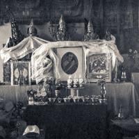 Installing portrait of HH Dalai Lama, Kopan Gompa, 1972