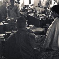 Installing portrait of HH Dalai Lama, Kopan Gompa, 1972