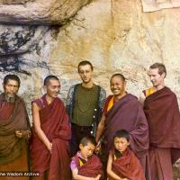 Lamas at the Lawudo Lama's cave, 1972