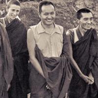 Anila, Lama and Rinpoche, Fourth Meditation Course, 1973