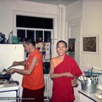 The lamas cooking, New York, 1974