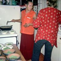 The lamas cooking, New York, 1974