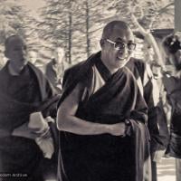 H.H. Dalai Lama at the Tibetan Library, 1975