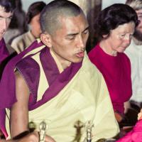 Rinpoche doing puja, 1975