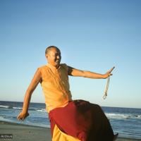 Lama Yeshe on the beach, 1975
