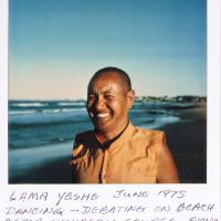 Lama Yeshe on the beach, 1975