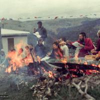 Fire puja at CIN, 1976