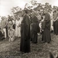 Blessing the prayer-flag pole, CIN, 1976