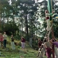 Attaching prayer-flags, CIN, 1976