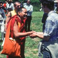 Lama speaking with a student, MI, 1976