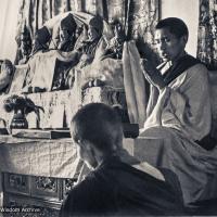Rinpoche at fourth course, Kopan, 1973