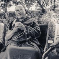 The lamas with Geshe Lobsang Thubten, Tushita-Delhi, 1983