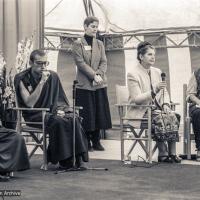 UE conference, ILTK, 1982, Luca Corona translating, Connie stand