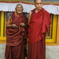 Rinpoche with Ama-la at Lawudo, 1990