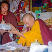 Rinpoche making Mandala offering, 1990