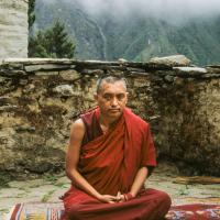 Rinpoche at Lawudo, 1990