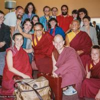 Seeing Rinpoche off at San Francisco Airport, 1984
