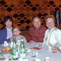 Lama with Signora Parodi, Milan, 1980
