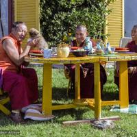 With little Yeshe, Rinpoche and Geshe Jampa Gyatso, ILTK, 1983