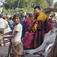 Rinpoche in rickshaw, 1982