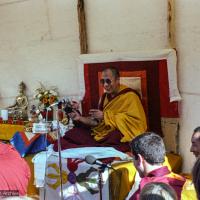 H.H. Dalai Lama at O Sel Ling, 1982