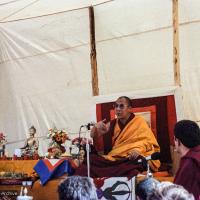H.H. Dalai Lama at O Sel Ling, 1982