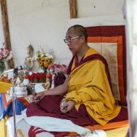 H.H. Dalai Lama at O Sel Ling, 1982