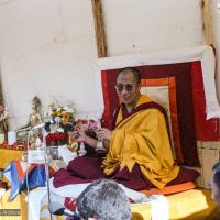 H.H. Dalai Lama at O Sel Ling, 1982