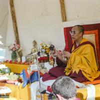 H.H. Dalai Lama at O Sel Ling, 1982