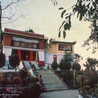 Front View of the Gompa, lamas' dining room, 1977