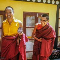 Lama and Rinpoche, Kopan rooftop, 1973