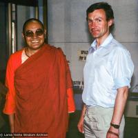 With Harvey, Pisa, 1983