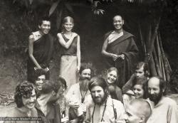 Lama Zopa Rinpoche and Lama Yeshe with students, 1970