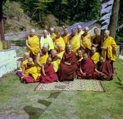 Ordination group with HH Trijang Rinpoche, 1976
