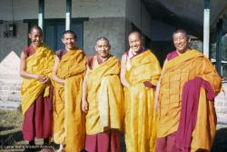 Lamas presiding over the first ordination, 1970