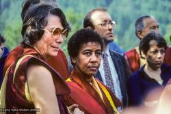 Ann, Max, Massimo, Geshe Thinley, Cecily Drucker, 1984
