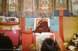 Lama giving final teaching, 1983